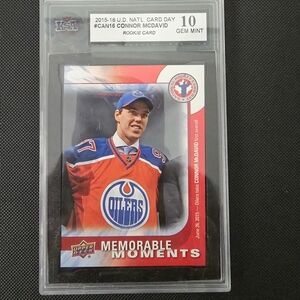 NHL Upper Deck Connor McDavid Rookie Card - Red and Blue